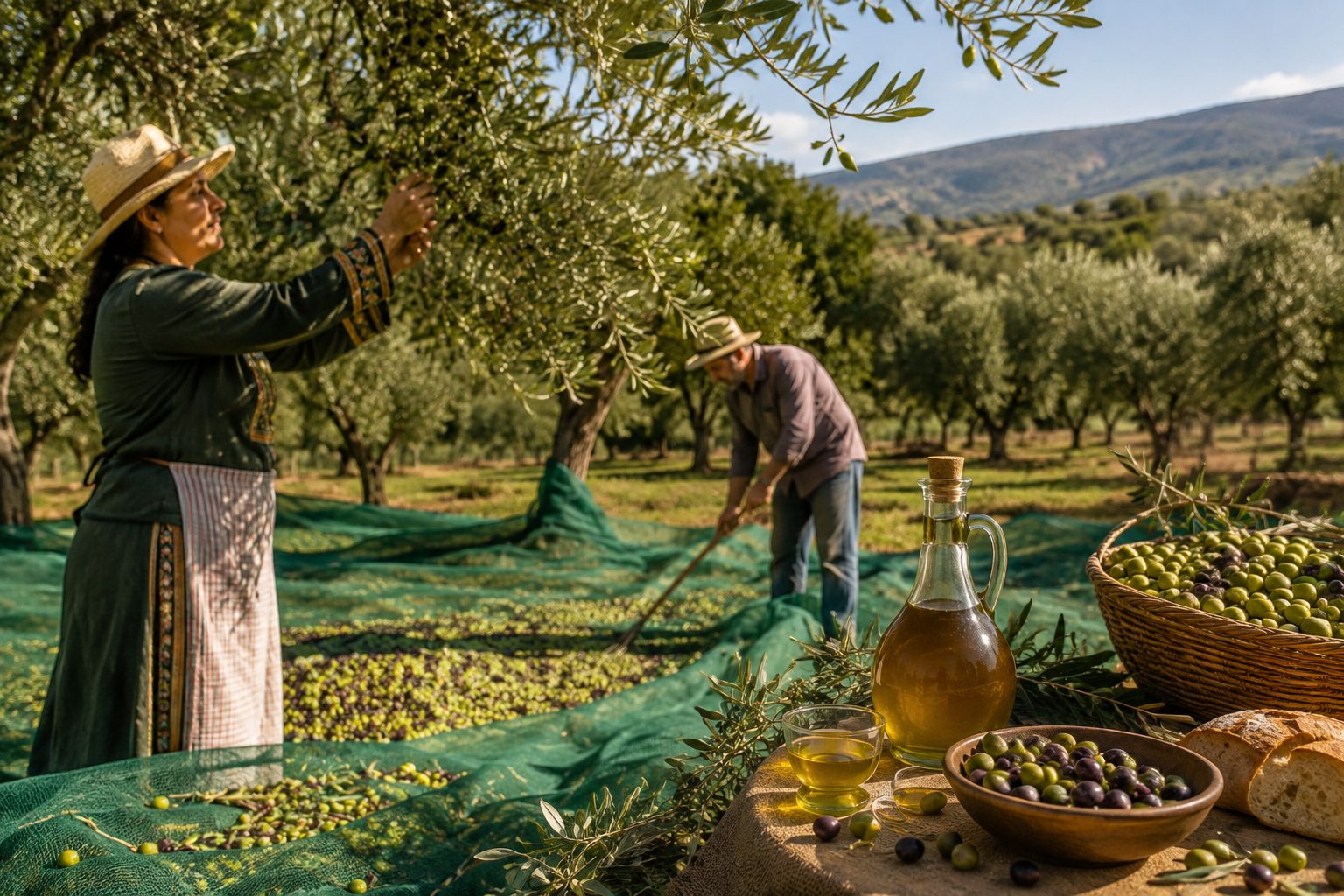 Récolte des olives et dégustation d'huile d'olive